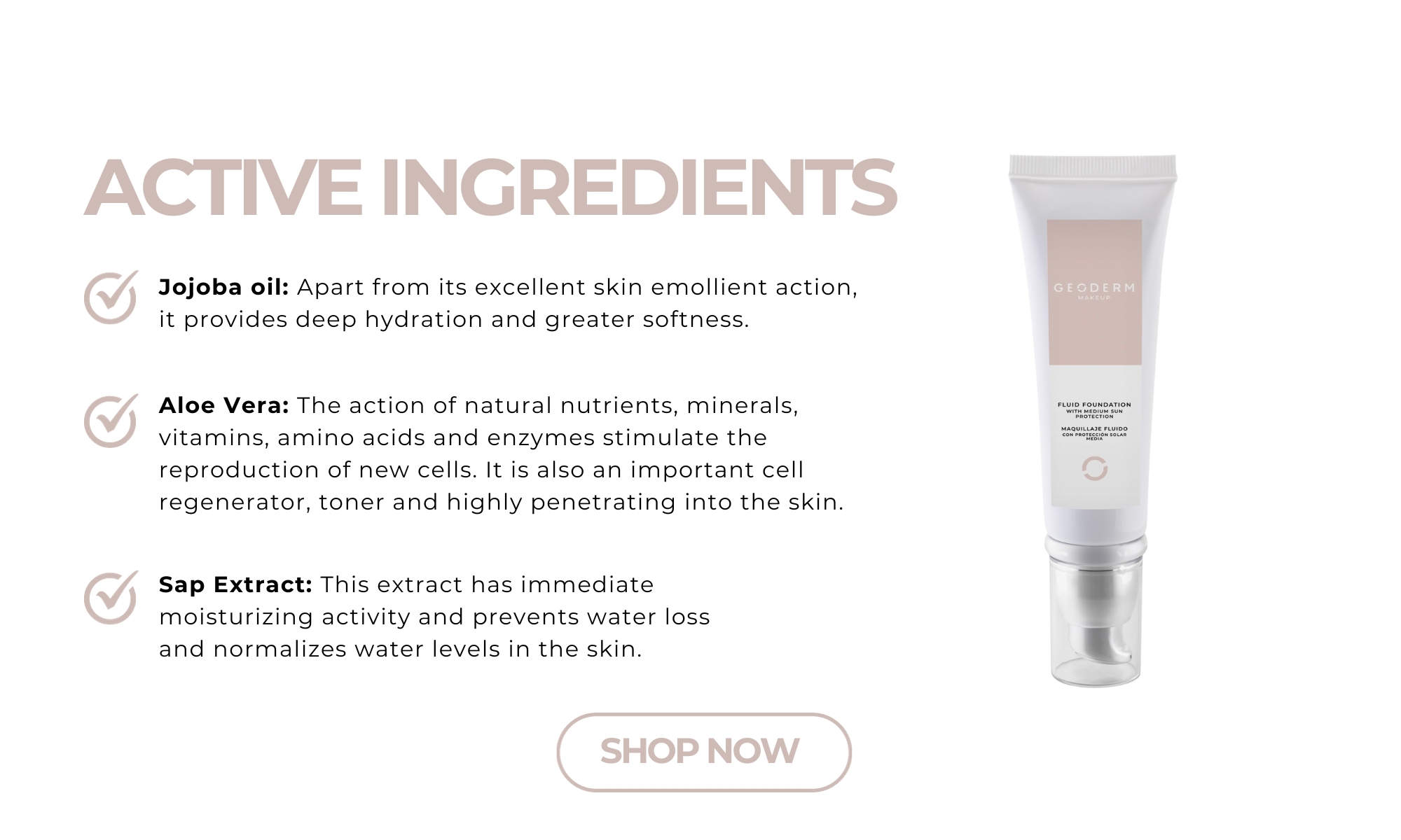 active ingredients of GEODERM light foundations
